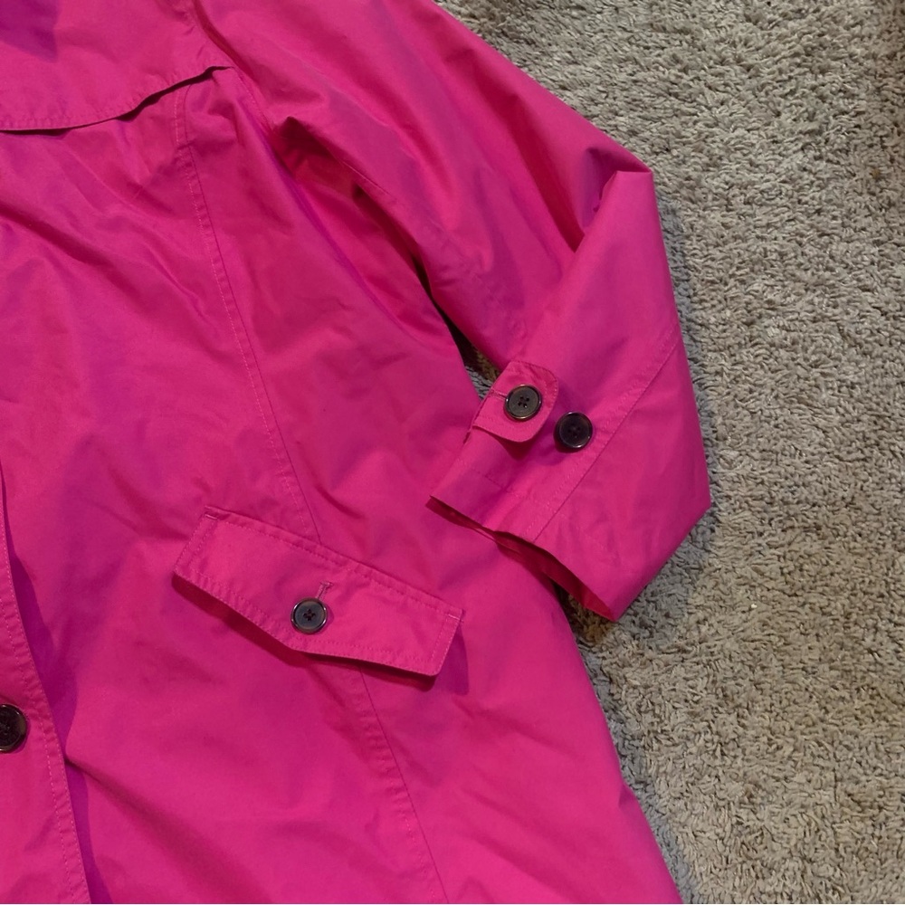 Lands’ End Pink Trench Coat Jacket XL - Picture 4 of 8